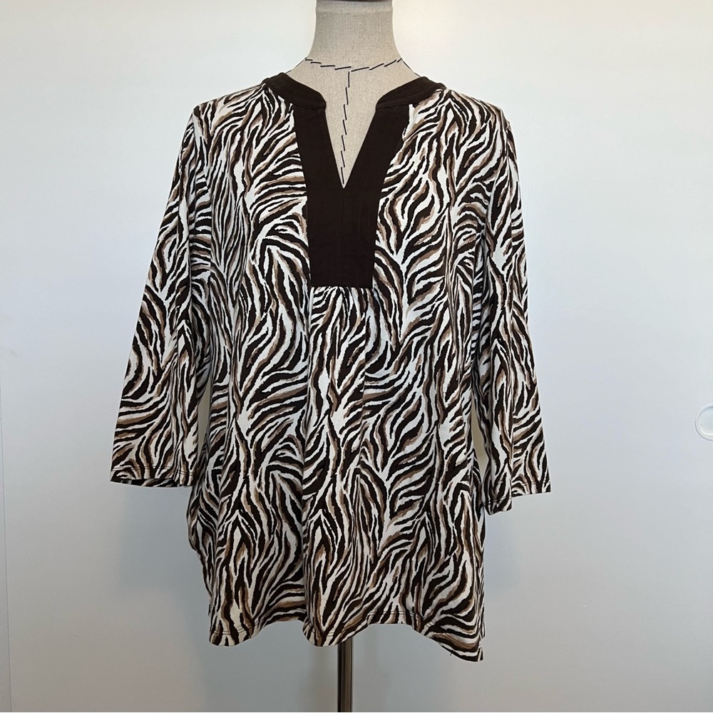 Charter club women’s brown v neck blouse